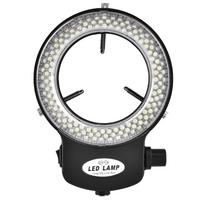Mikroskopo kamera 144 LED karoliukų šviesos šaltinio ryškumo reguliuojama žiedinė lempa   (Juoda) Black