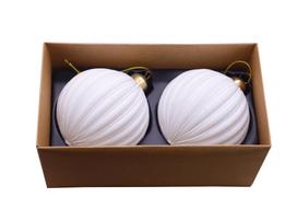 Eglutės žaisliukų rinkinys Christmas Touch EB340603, balta sp., stiklas, 2 vnt.