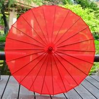 Retro Style Imitation Oil Paper Umbrella: Solid Color Hanfu Dance & Fashion Show Accessory 56cm red