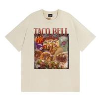Vintage 90s Style Taco Bell Unisex Cotton T-shirts Men Women Fashion Streetwear T Shirts Casual Cotton Short Sleeve T Shirt Tops 4XL beige