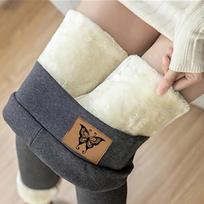Plus Size Women's Winter Warm Fleece Lined Leggings Thick Velvet Tights Thermal Pants Black Oversized Leggings XXXXXL pilka