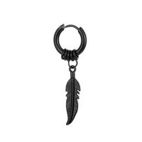 Fashion Korean Feather Earrings Retro Coil Ear Studs Hip Hop Ear Cuff Street Jewelry 2pcs