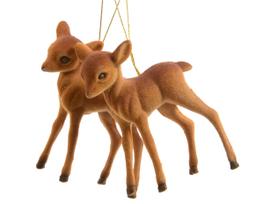 Eglutės žaisliukas Reindeer, ruda sp., 7.5 cm, putų polietilenas, 2 vnt.