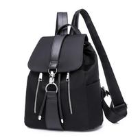 Women Backpack Preppy Style Waterproof Back Bags Metal Ring Zipper Backpacks 27cm x 14cm x 34cm