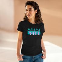 Miami Vice Retro Action TV Show Women's Black Navy T-Shirt Size S to 2XL 130 beige