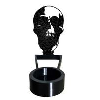 Helovino šešėlių žvakidė, baisi Grim Reaper moliūgo šikšnosparnio raganos vaiduoklio šešėlių žvakidė, žvakidė, stalo puošmena H black