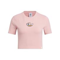Adidas Originals Monkey Kingdom Co-Branded Crop Tee With Cartoon Logo Women Tops Miracle-Purple Pink IP1776 XXS gray