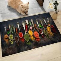 Virtuvės prieskonių spausdintas grindų kilimėlis Storas neslystantis patvarus įėjimo durų kilimėlis Veranda Balkonas Namų dekoras Kilimas 1 vnt. 40x120cm gray