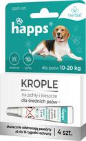 HAPPS Herbal – lašai nuo blusų ir erkių vidutinio dydžio šunims (10–20 kg)