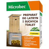 BROS MICROBEC Preparatas, skirtas latrinoms ir sausosioms tualetams, 4x30 g