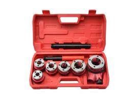 Vamzdžių sriegimo rinkinys su terkšle, 1/4–1 1/4", 6 galvutės GEKO G01002