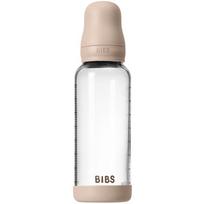 BIBS Baby Glass Bottle Silicone buteliukas nuo pilvo dieglių su silikoniniu laikikliu Blush 1 vnt.