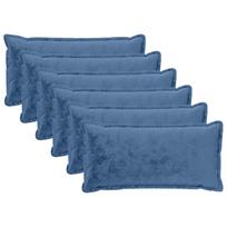 vidaXL Mesti pagalvė 6 vnt. HOUTEN Šviesiai mėlyna 40 x 70 cm Flanelė