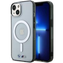 BMW Silver Ring MagSafe kietas dėklas Apple iPhone 14 Plus / 15 Plus, permatomas