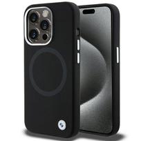 BMW Signature Liquid Silicone MagSafe dėklas skirtas Apple iPhone 15 Pro Max, juodas (BMHMP15XSILBK2)