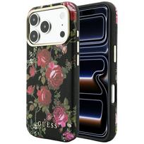 Guess Blossom Roses Print MagSafe dėklas, skirtas Apple iPhone 18 Pro Max / 17 Pro Max, juodas