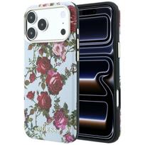 Guess Blossom Roses Print MagSafe dėklas Apple iPhone 18 Pro / 17 Pro, mėlynas (GUE6026)