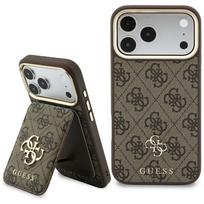 Guess 4G déklas su pinigine, MagSafe, skirtas Apple iPhone 18 Pro / 17 Pro, rudas