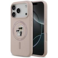 Karl Lagerfeld Silicone Karl&Choupette Ring MagSafe dėklas, skirtas Apple iPhone 18 Pro / 17 Pro, juodas