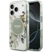 Guess IML Flower & Tonal Circle MagSafe dėklas, skirtas Apple iPhone 18 Pro Max / 17 Pro Max, žalias