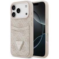 Guess 4G Double Card Triangle apsauginis dėklas Apple iPhone 18 Pro Max / 17 Pro Max, rausvas