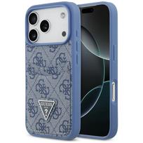 Guess 4G Double Card Triangle dėklas Apple iPhone 18 Pro / 17 Pro, mėlynas