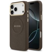 Guess Peony Hot Stamp MagSafe dėklas, rudas, skirtas Apple iPhone 18 Pro Max / 17 Pro Max