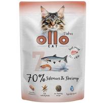 Ollo No. 7 kačių maisto konservas su lašiša ir krevetėmis, 85 g