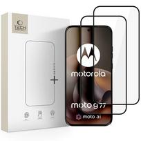 Tech-Protect Glass Fit+ grūdintas stiklas Motorola Moto G67 / G77, juodas (2 vnt.)
