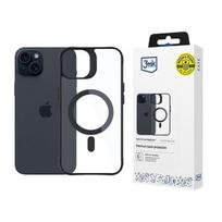3MK Satin Armor MagCase su MagSafe, skirta Apple iPhone 15 Plus, permatomas su juodu rėmeliu (156080-0)