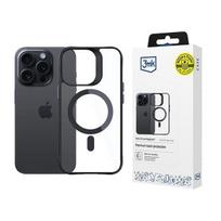 3MK Satin Armor MagCase su MagSafe, skirta Apple iPhone 15 Pro, permatomas su juodu rėmeliu