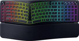 Razer Pro Type Ergo belaidė ergonominė klaviatūra su skeltine išdėstymo schema, Bluetooth, USB-C, 5 makroklavišais ir RGB apšvietimu