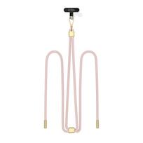 Tech-Protect C2S Rope Crossbody telefono pakabukas, Baby Pink/gold