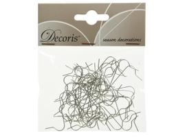 Kabliukai Decoris 400003, sidabro sp., 50 vnt.