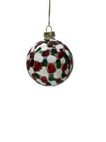 Eglutės žaisliukas Christmas Touch EBR340095, balta sp./raudona sp./žalia sp., 8 cm, stiklas