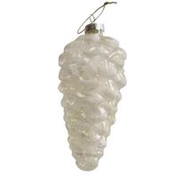 Eglutės žaisliukas Christmas Touch Pinecone, balta sp., 12.7 cm, stiklas