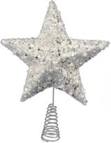 Eglės viršūnė Christmas Touch MC18B-23567, balta sp./sidabro sp., 22 cm, plastikas/metalas