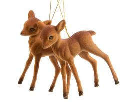 Eglutės žaisliukas Reindeer, ruda sp., 7.5 cm, putų polietilenas, 2 vnt.