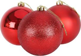 Eglutės žaisliukas Christmas Touch, raudona sp., 4 - 8 cm, plastikas, 37 vnt.