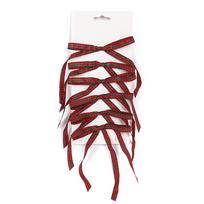 Eglutės žaisliukas Christmas Touch Ribbon, raudona sp./žalia sp., audinys, 6 vnt.