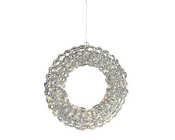 Dekoracija „Žiedas“ su LED apšvietimu, 9 cm, sidabro sp.