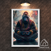 Plakatas „Gorila“ – A1 (59 × 84 cm), su baltu rėmeliu ir tvirtinimu