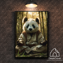 Plakatas „Panda“ – A2 (42 × 59 cm), su juodu rėmeliu ir tvirtinimu