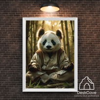 Plakatas „Panda“ – A2 (42 × 59 cm), su baltu rėmeliu ir tvirtinimu