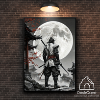 Plakatas „Baltosios nakties samurajus“ – A2 (42 × 59 cm), su juodu rėmeliu ir tvirtinimu