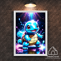 Plakatas „Pokemon Squirtle“ – A2 (42 × 59 cm), su baltu rėmeliu ir tvirtinimu