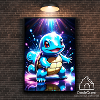Plakatas „Pokemon Squirtle“ – A1 (59 × 84 cm), su juodu rėmeliu ir tvirtinimu