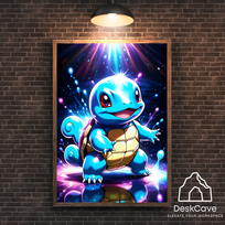Plakatas „Pokemon Squirtle“ – A1 (59 × 84 cm), su medžio spalvos rėmeliu ir tvirtinimu