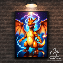 Pokemon Charizard – A3 - 30 × 42 cm, Premium Black