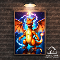 Pokemon Charizard – A3 - 30 × 42 cm, DeskCave Wood